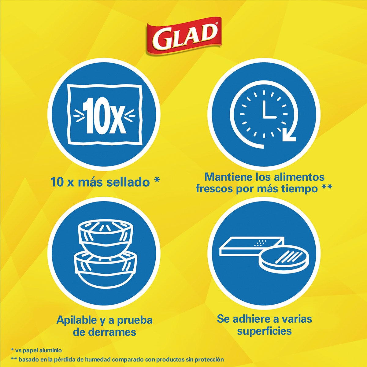 Glad Press'n Seal Plástico Adherente 3 piezas