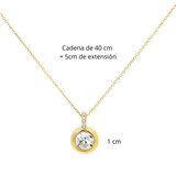 Mayfer, Juego Dorado de Collar y Aretes, con Cristal Austríaco