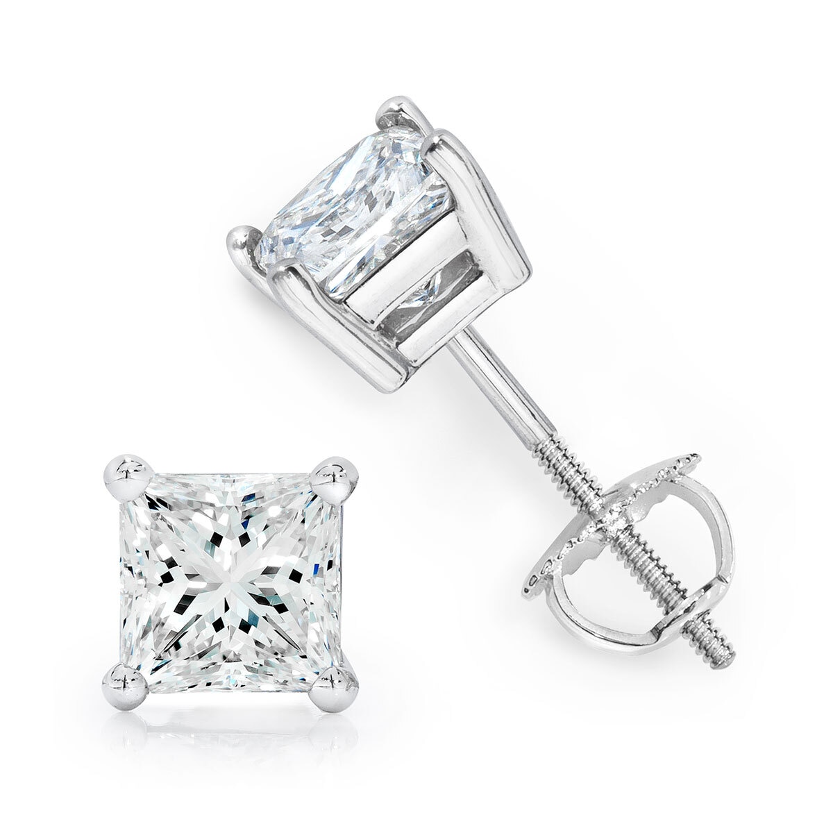 Aretes de Diamantes 0.50ctw, Oro Blanco 14K