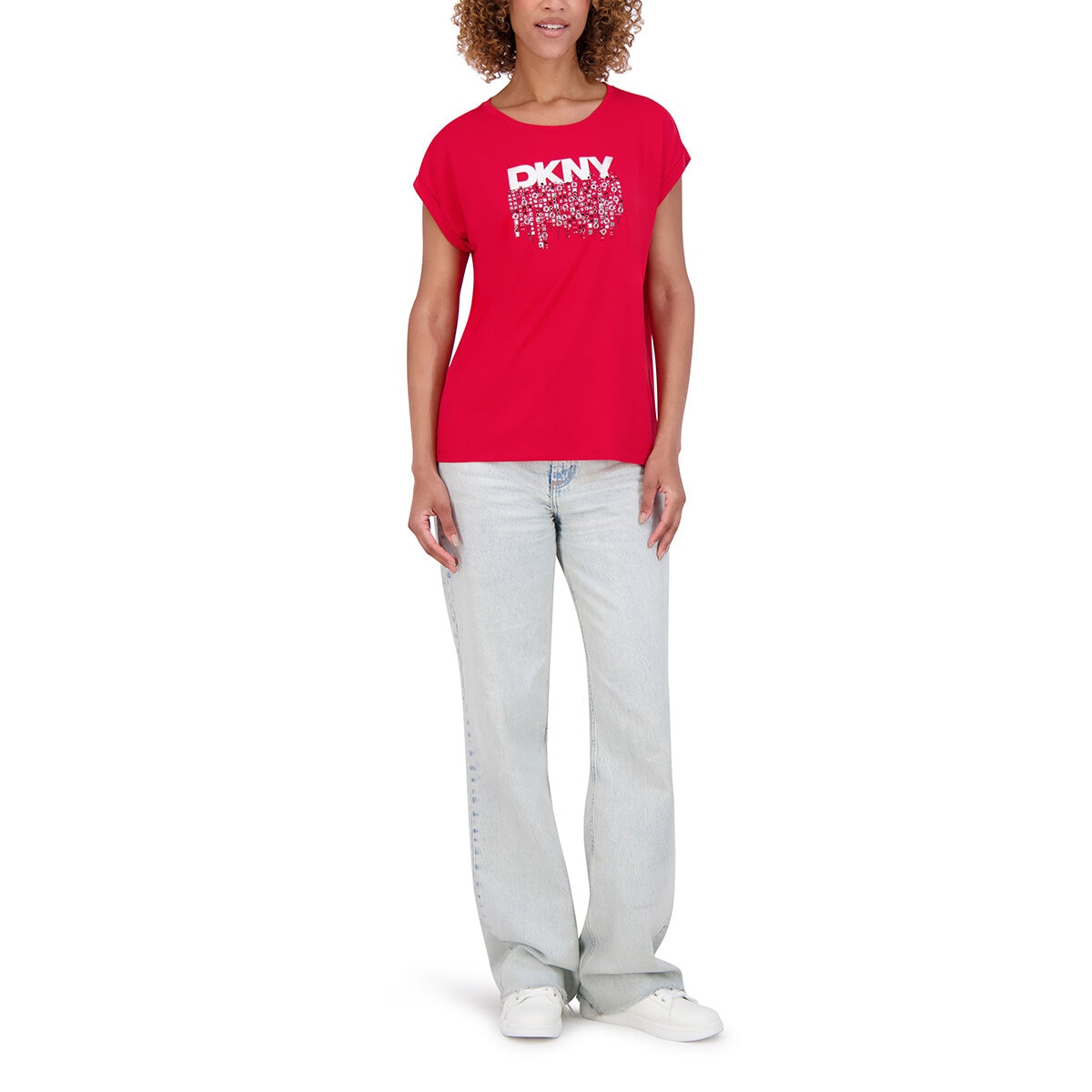 DKNY Playera para Dama Rojo Mediana