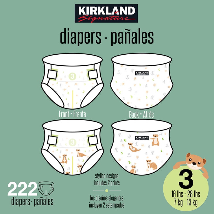 Kirkland Signature Pañales Etapa 3 Unisex 222 pzas