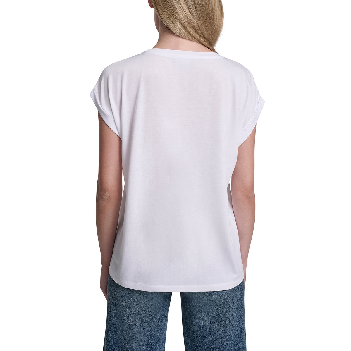 DKNY Playera para Dama Blanco Chica