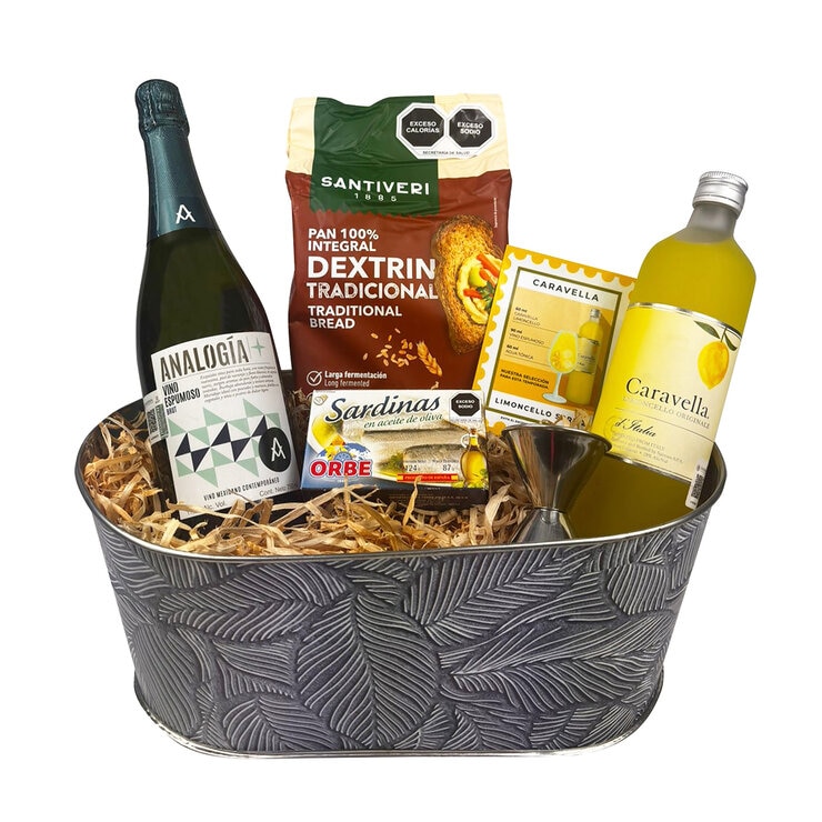 Canasta de Mixología Limoncello + Prosecco 6 piezas Canasta de Mixología Limoncello + Prosecco 6 piezas