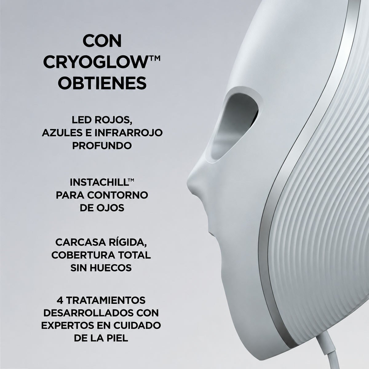 Shark, Máscara Facil LED CryoGlow, con Terapia de Luz y Enfriamiento Shark, Máscara Facil LED CryoGlow, con Terapia de Luz y Enfriamiento
