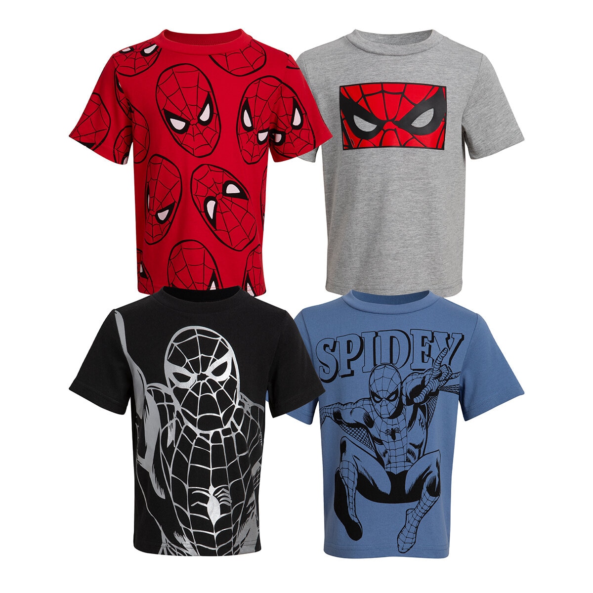 Marvel Playera 4 piezas para Niños o Niñas Spider-Man 7 Años