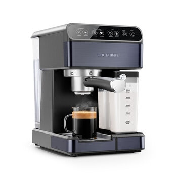 Chefman, Máquina Espresso 6 en 1, Programable de 1.8L (café de grano & cápsulas compatibles de Nespresso)