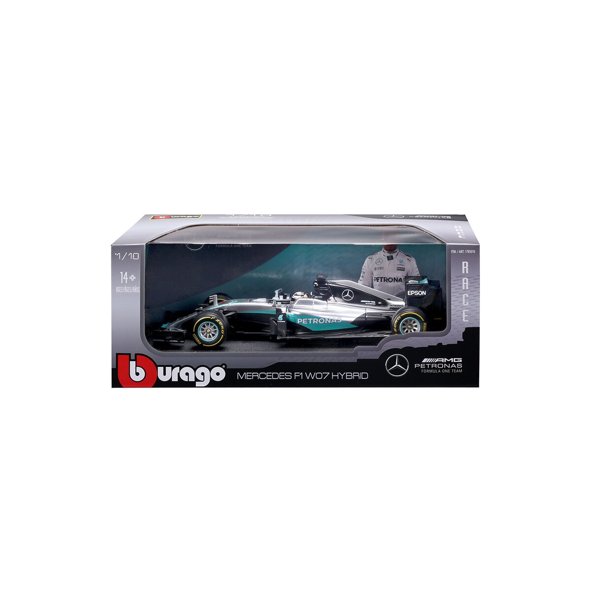 Bburago Auto F1 de Colección Escala 1:18, Mercedes #44