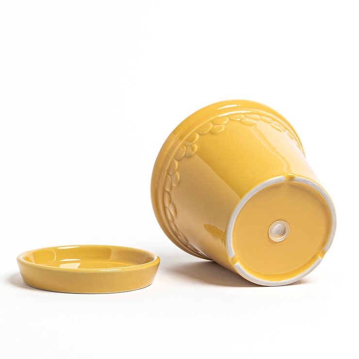 Over & Back, Chelsea Set de 2 Macetas de Cerámica Amarillas