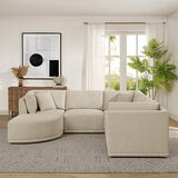 Thomasville, Seccional Modular de Tela de 6 piezas con Otomano Curvado