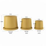 Zuccu Design, Drop Macetas de Concreto Amarillas, 3 Piezas