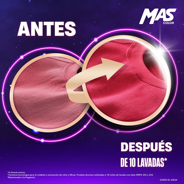 Mas Color Efecto Suavizante Detergente Líquido 9 l