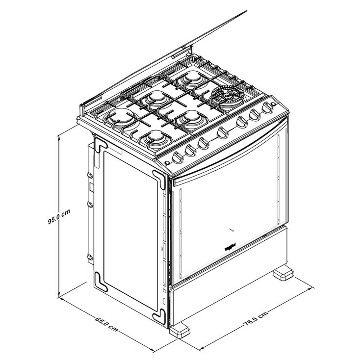 Whirlpool Estufa de Piso de Gas 6 Quemadores