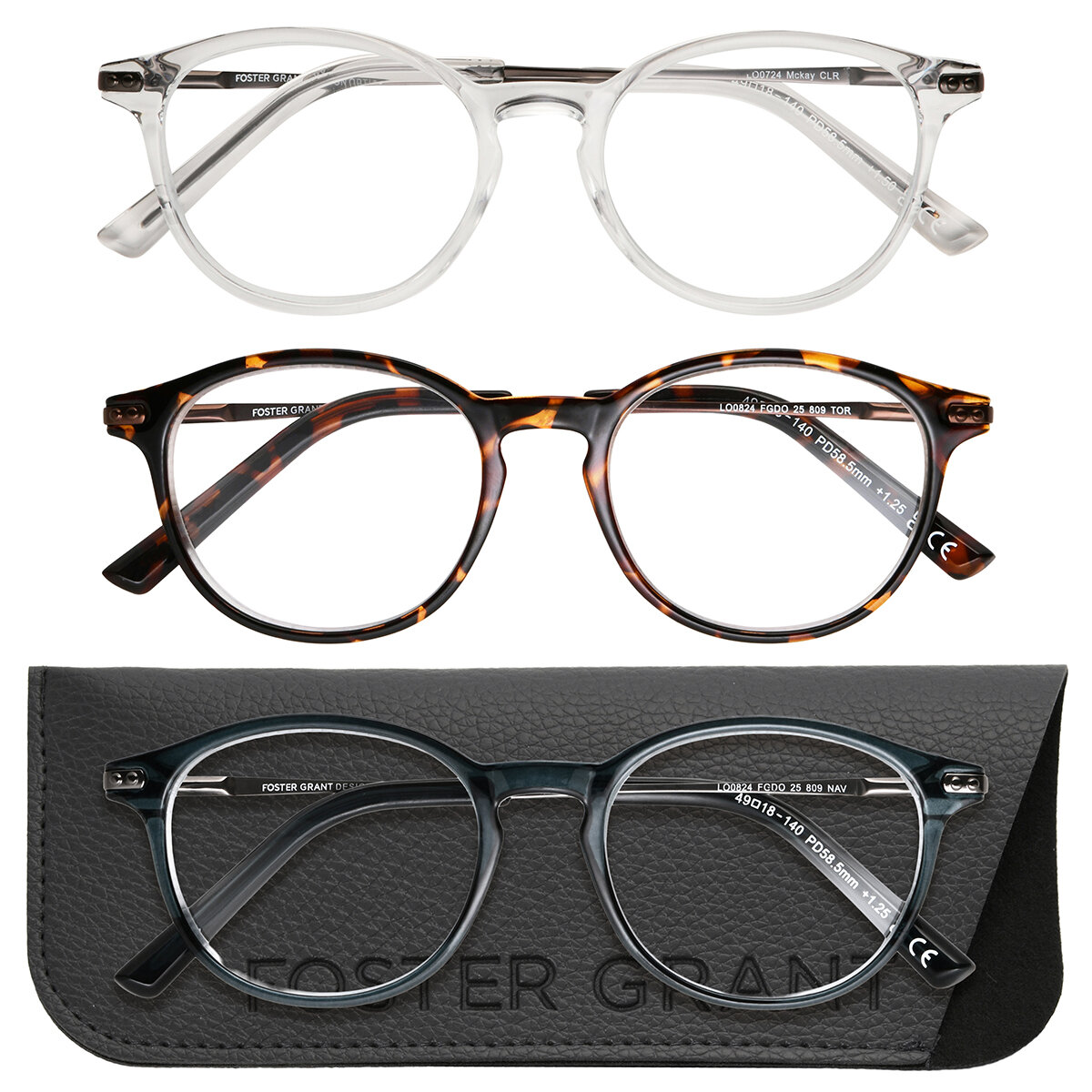 Foster Grant, Lentes de lectura, Dioptría +1.75 Unisex