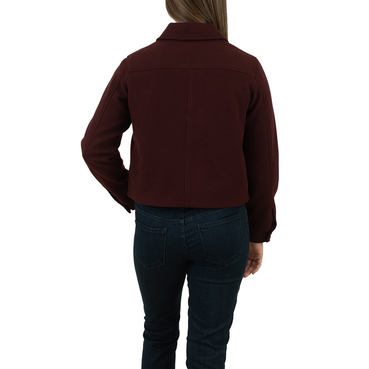 Nine West Abrigo Corto para Dama Vino Extra Grande