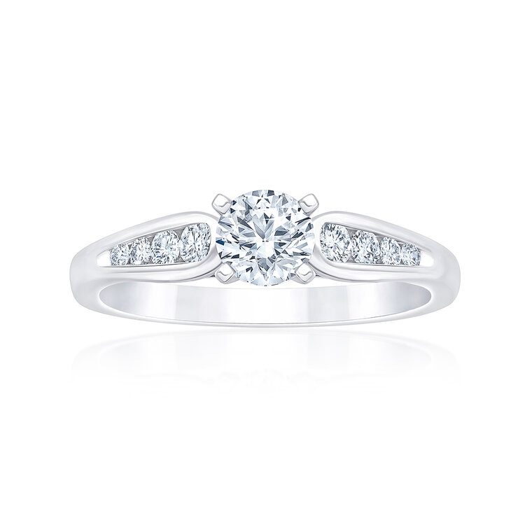 Anillo de Compromiso, .75ctw Diamantes, Oro Blanco 14K Anillo de Compromiso, .75ctw Diamantes, Oro Blanco 14K