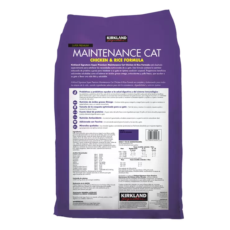 Kirkland Signature Alimento para Gato con Pollo y Arroz 11.3 Kg