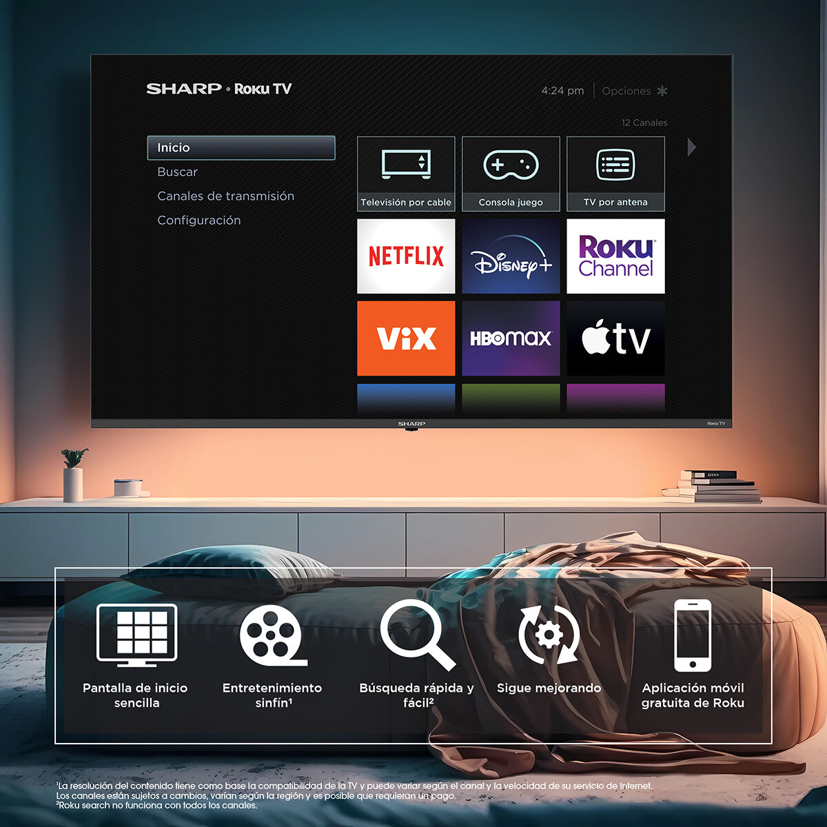 Sharp Pantalla 65" 4K UHD Smart TV