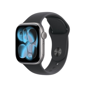 Apple Watch Series 11 (GPS + Celular) 42mm Aluminio Gris Espacial + Correa Deportiva Negra - Talla S/M