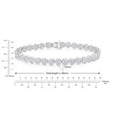 3.00ctw, Pulsera de Diamantes, Corte Redondo Brillante, Oro Blanco 14K