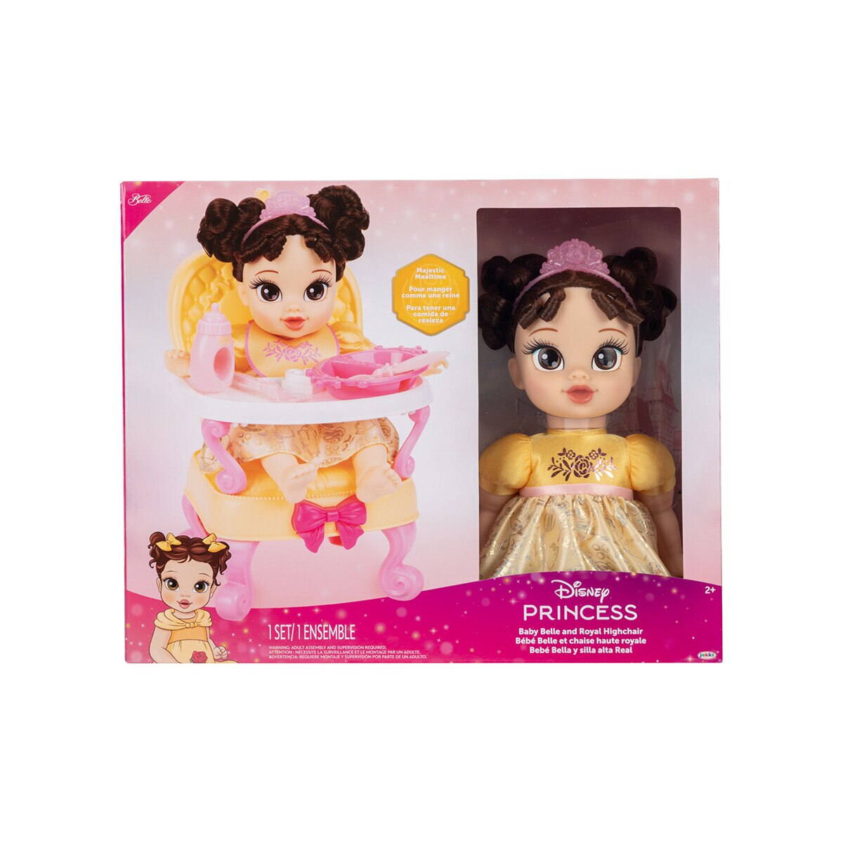 Disney Princesas Bebé con Silla Alta y Accesorios, Bella