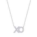 Collar de Diamantes 0.18ctw, con Dije de 'XO', Oro Blanco 14K Collar de Diamantes 0.18ctw, con Dije de 'XO', Oro Blanco 14K