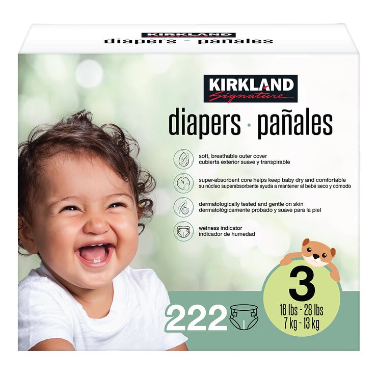 Kirkland Signature Pañales Etapa 3 Unisex 222 pzas