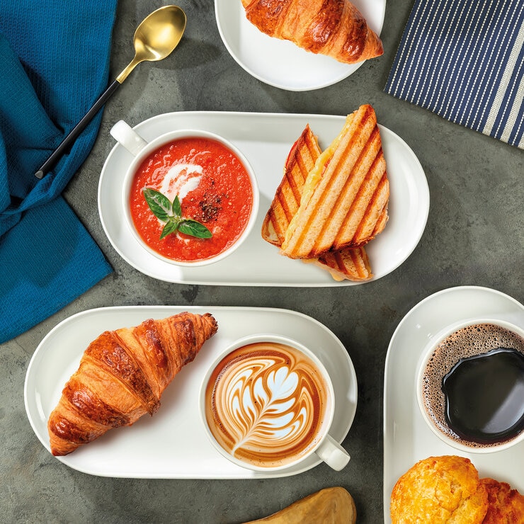 Signature Housewares 4 Juegos de Taza y Plato de Cerámica