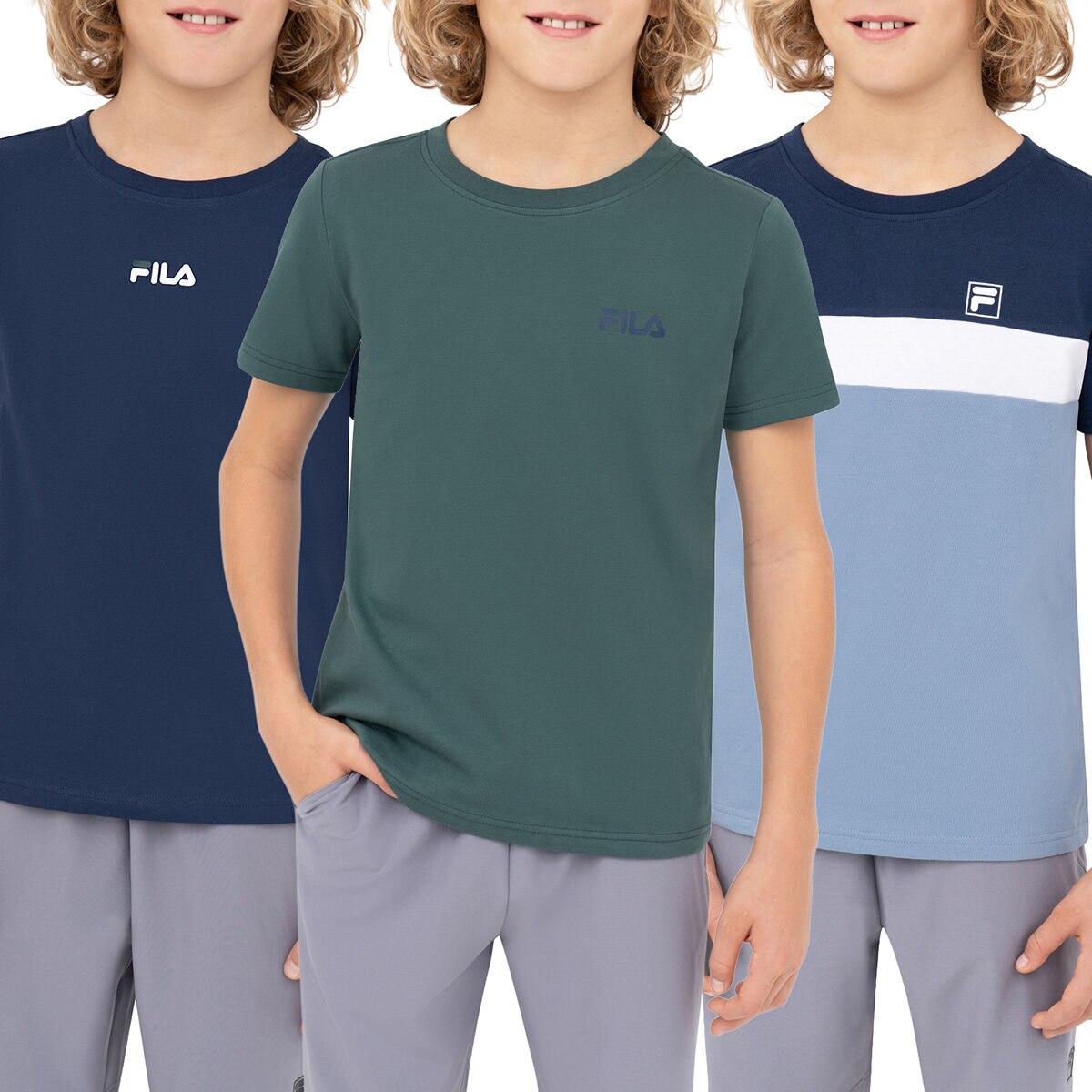 Fila Playera para Niños 3 Piezas Varias Tallas y Colores