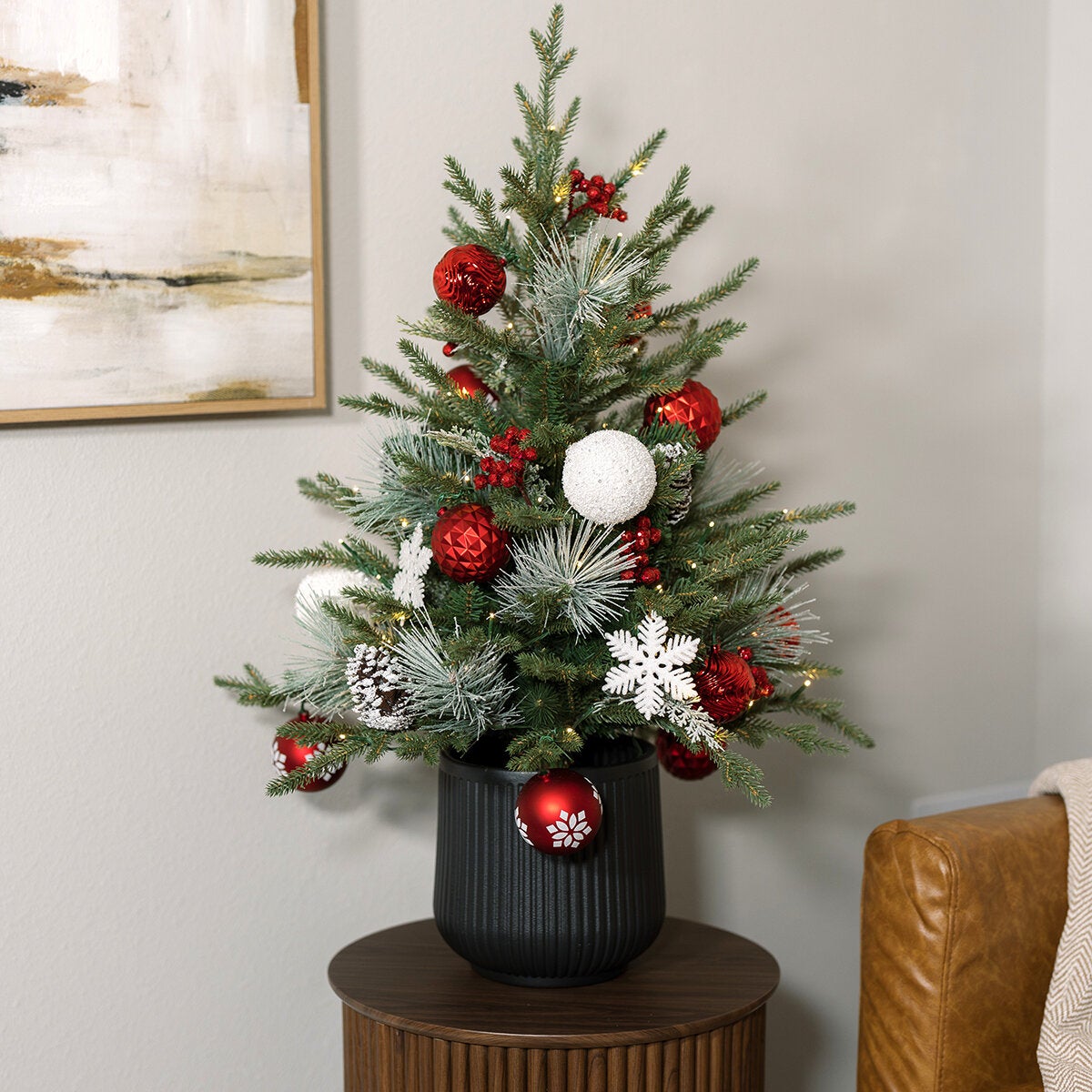 Árbol de Pino Decorado con Luces Centelleantes 91 cm Árbol de Pino Decorado con Luces Centelleantes 91 cm