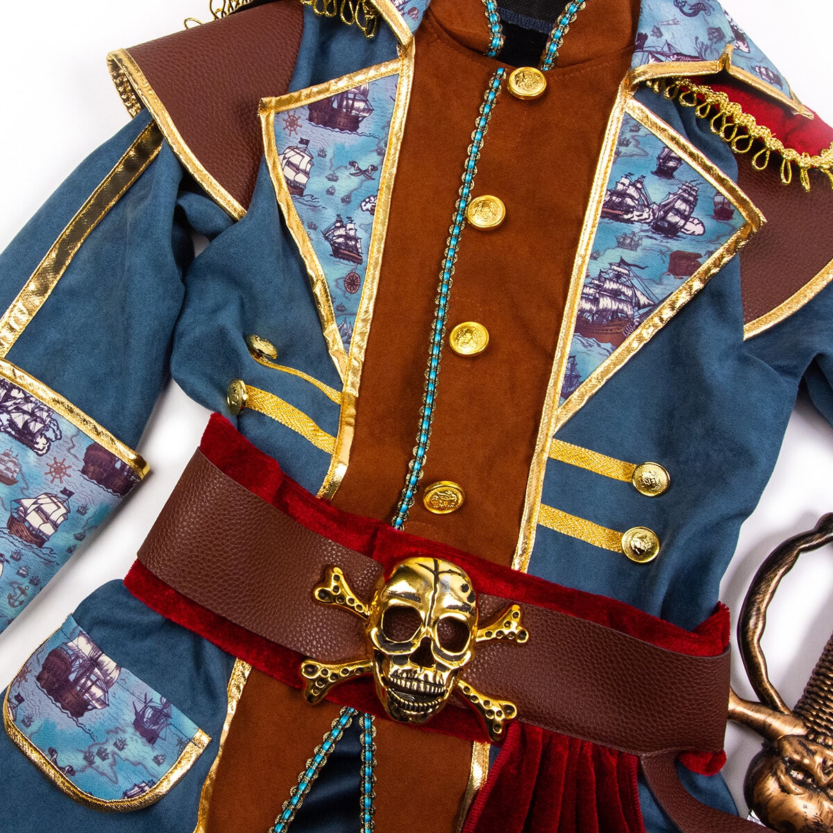 Juego de Disfraz Pirata del Mapa del Tesoro, 5/6
