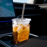 King Crystal 8 Vasos de Vidrio con Tapa y Popote King Crystal 8 Vasos de Vidrio con Tapa y Popote