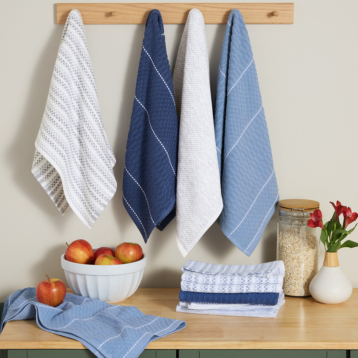 Town & Country Toallas de Cocina 8 piezas Azul