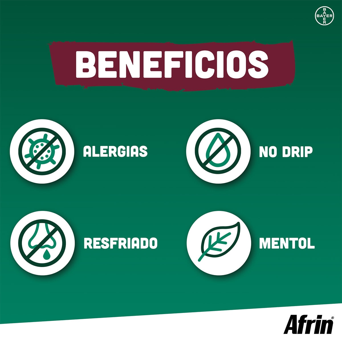 Afrin No Drip, Oximetazolina Suspensión Nasal 0.5mg/ml 2 piezas con 15ml c/u