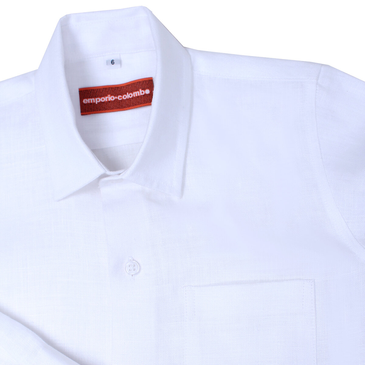 Emporio Colombo, Camisa de Lino para Niño en Varias Tallas, Color Blanco