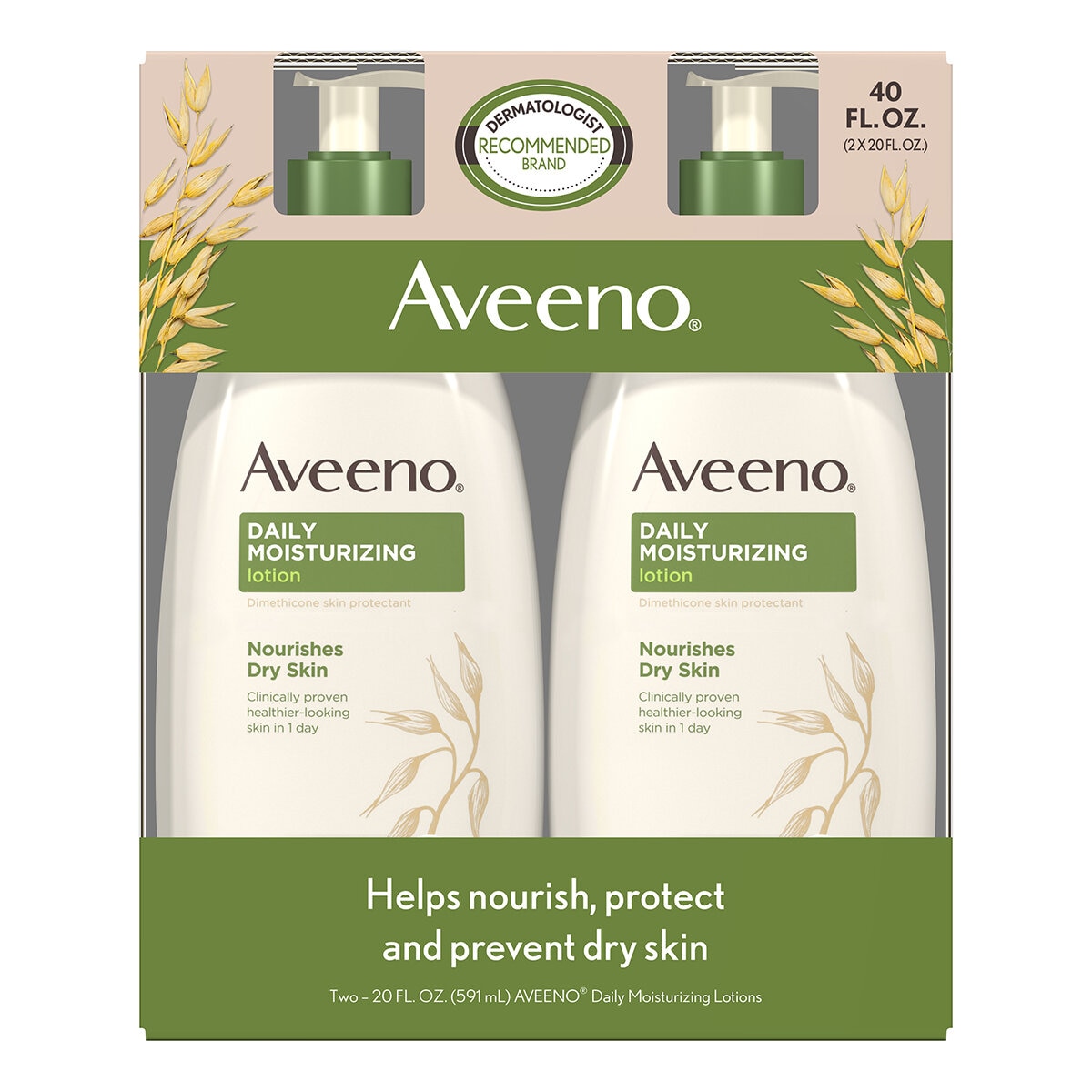 Aveeno Crema Corporal 2 pzas de 591 ml