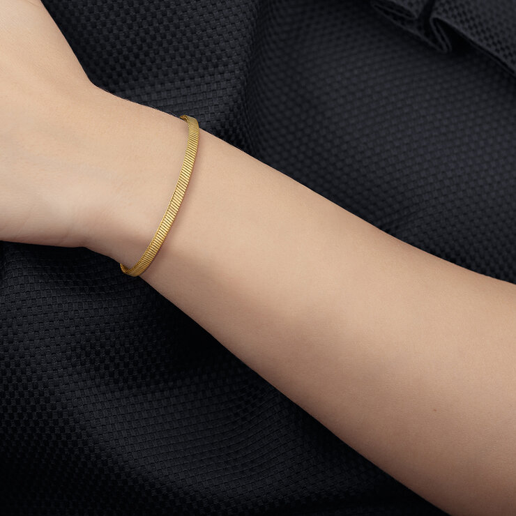 Pulsera de Cadena de Serpiente, Oro Amarillo 18K, 19.05cm