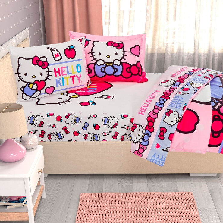 Providencia Juego de Edredón Individual de 5 piezas, Hello Kitty