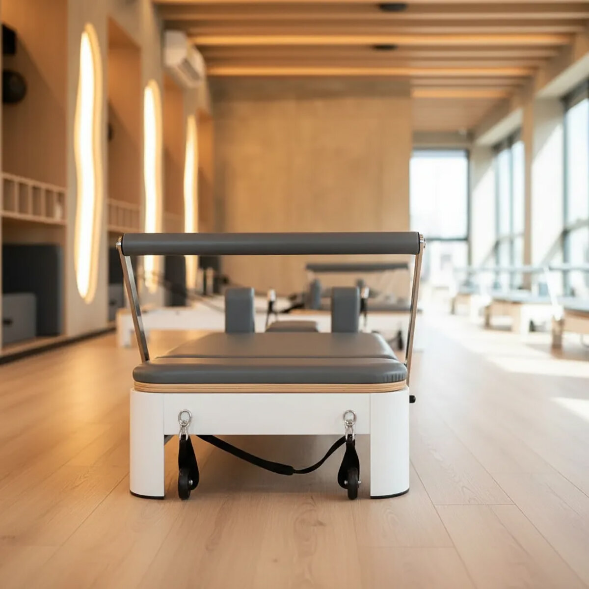 Active Core Cama de Pilates Reformer Plegable Aria Gris