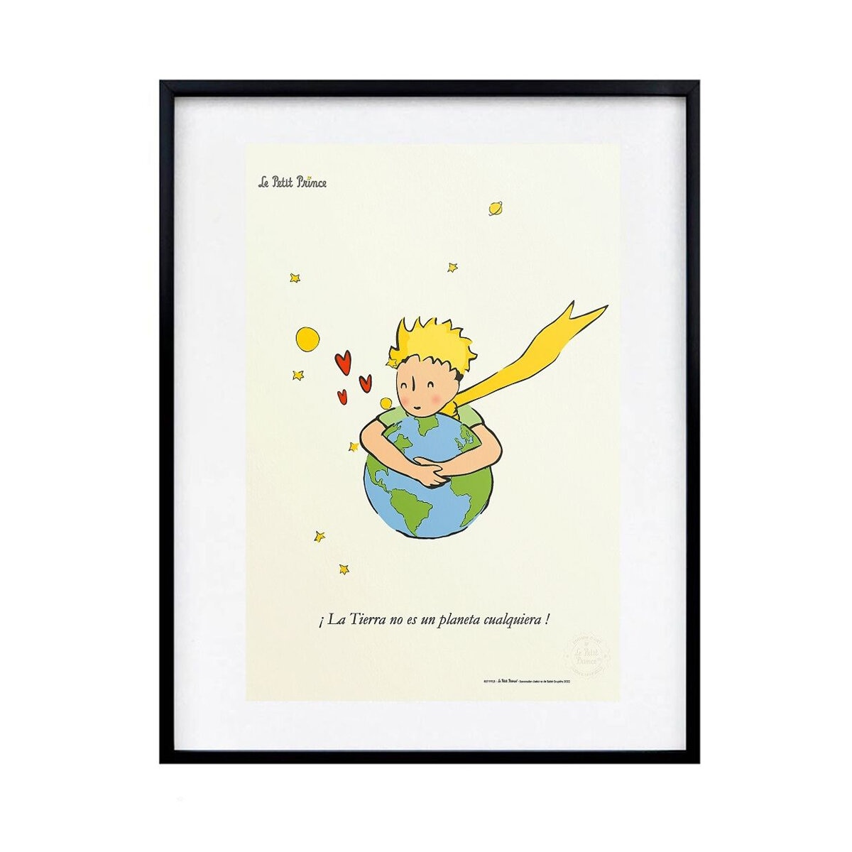 Black Is Color, Cuadro Decorativo El Principito, Enmarcado "Un Abrazo de la Tierra"