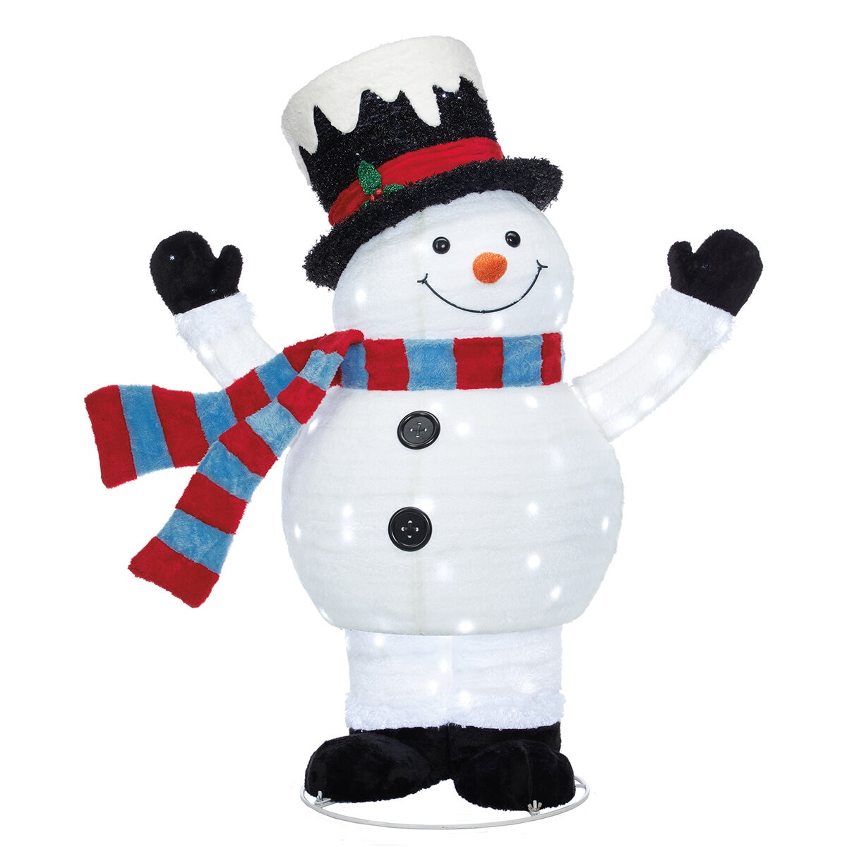 Familia de Muñecos de Nieve con Luces Parpadeantes