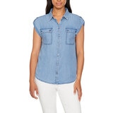 Buffalo David Bitton Blusa para Dama Azul Grande