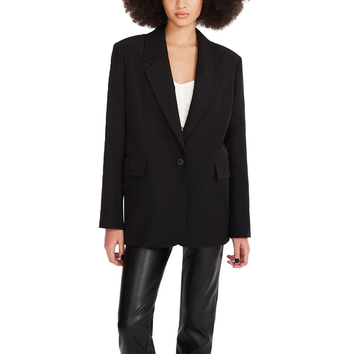 Steve Madden Blazer para Dama Negro Grande