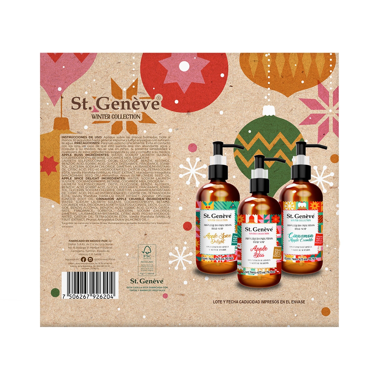 St. Genève Jabón Líquido para Manos Colección Invierno 3/473 ml St. Genève Jabón Líquido para Manos Colección Invierno 3/473 ml