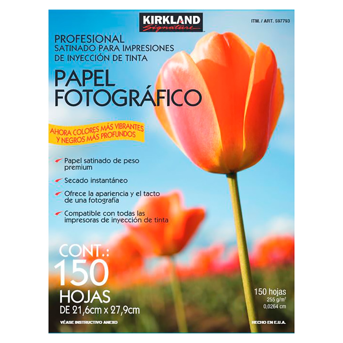 Kirkland Signature papel fotográfico profesional tamaño carta