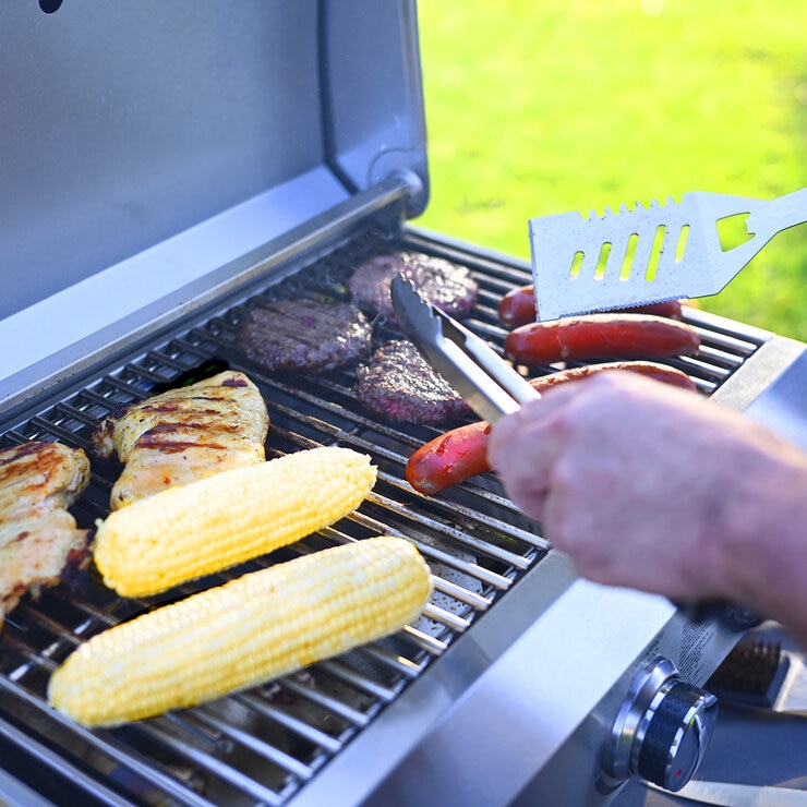 NXR, Parrilla de Acero Inoxidable Portátil de Gas Propano de 3 Quemadores