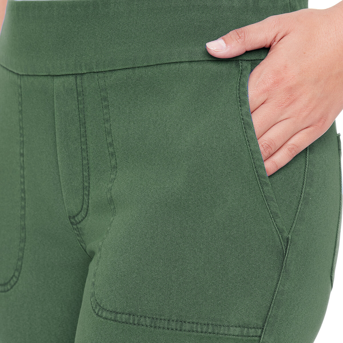 S.C. & CO Pantalones Capri para Dama Verde Grande