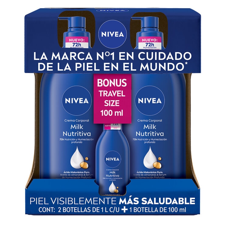 Nivea Body Milk Crema Corporal 2 pzs de 1l + 100 ml