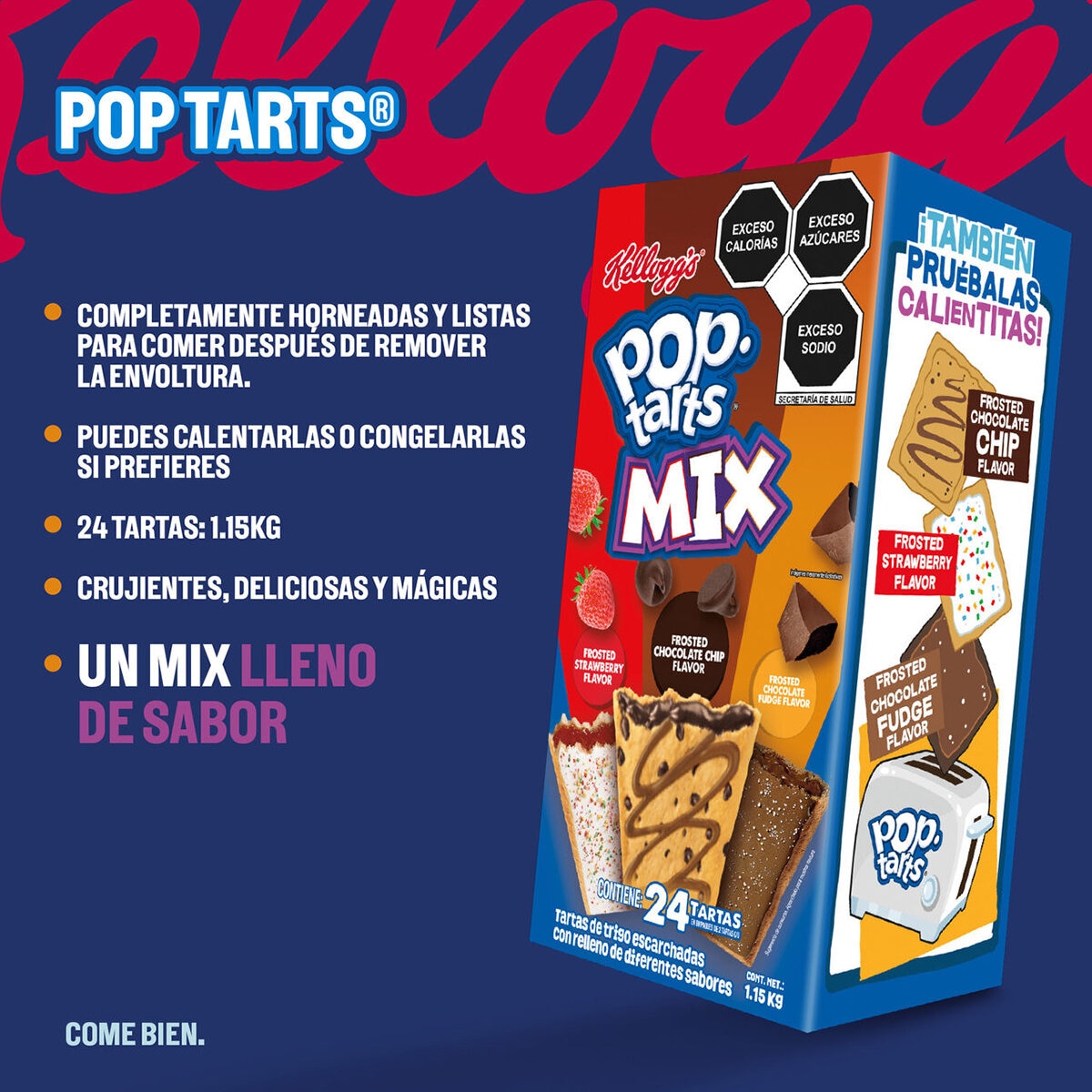 Kellogg's Pop Tarts Tartas de Trigo Escarchadas Rellenas 1.15 kg