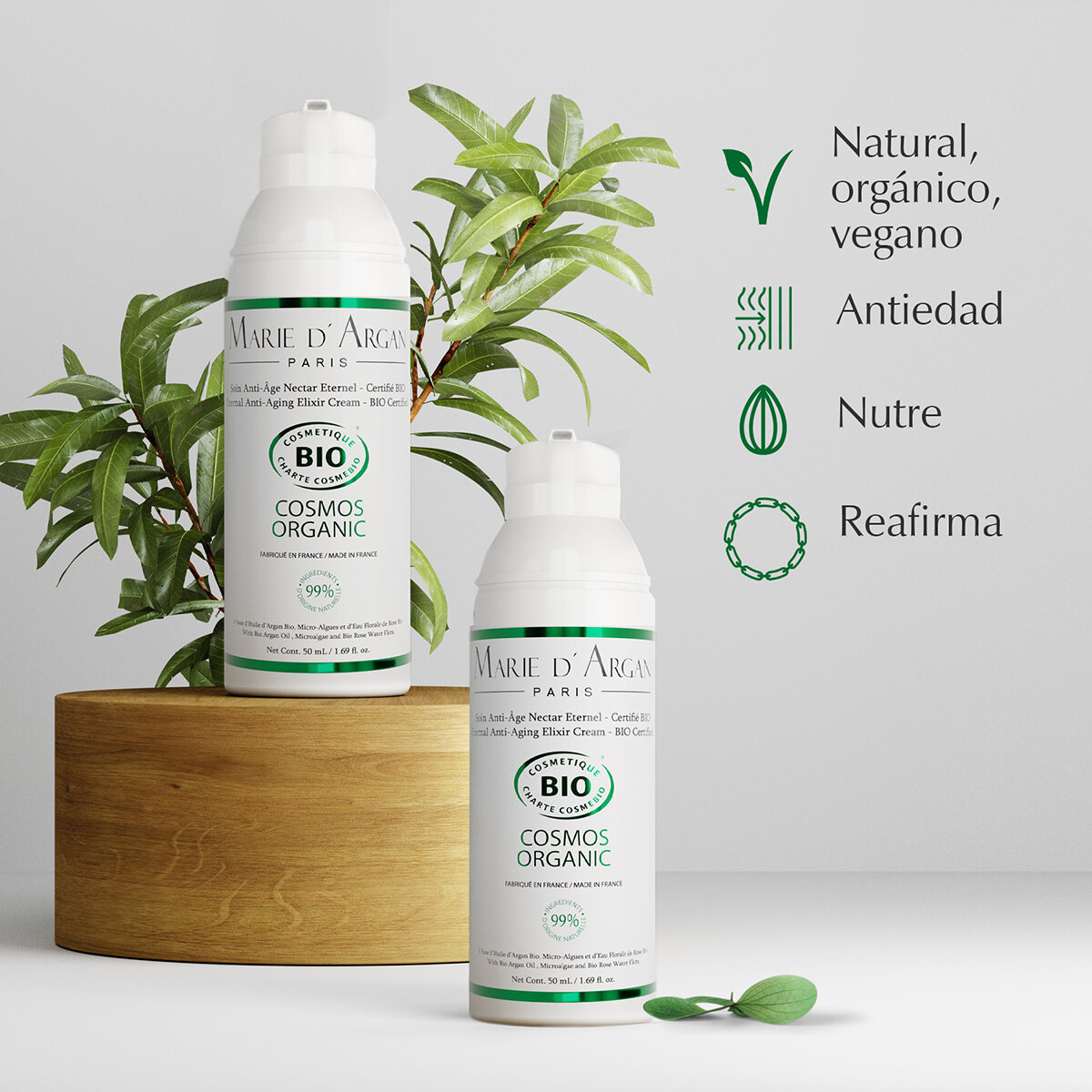 Marie D' Argan, Dúo Tratamiento Antiedad Néctar Eterno, Natural, Orgánico y Vegano