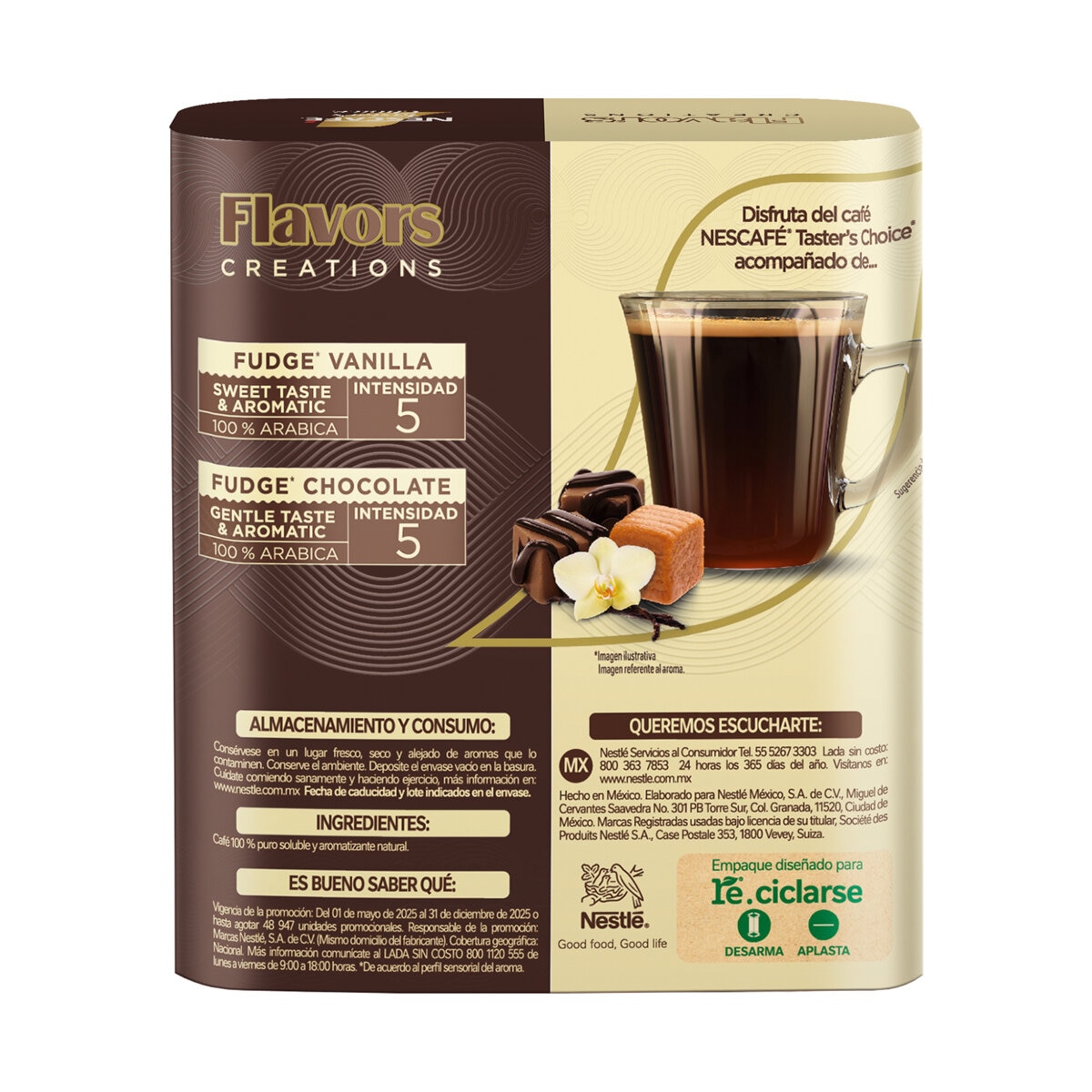 Taster´s Choice Flavors Duo Pack Chocolate Fudge y Vainilla Fudge 2/190 g